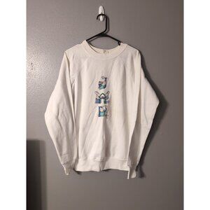 Vintage Bunny Rabbits Embroidered Crew Neck Sweater Women's 1991 Long Sleeve...
